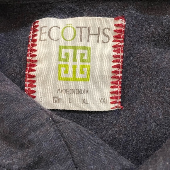 Ecoths men’s long sleeve button up shirt charcoal gray organic cotton size Med - Picture 11 of 16